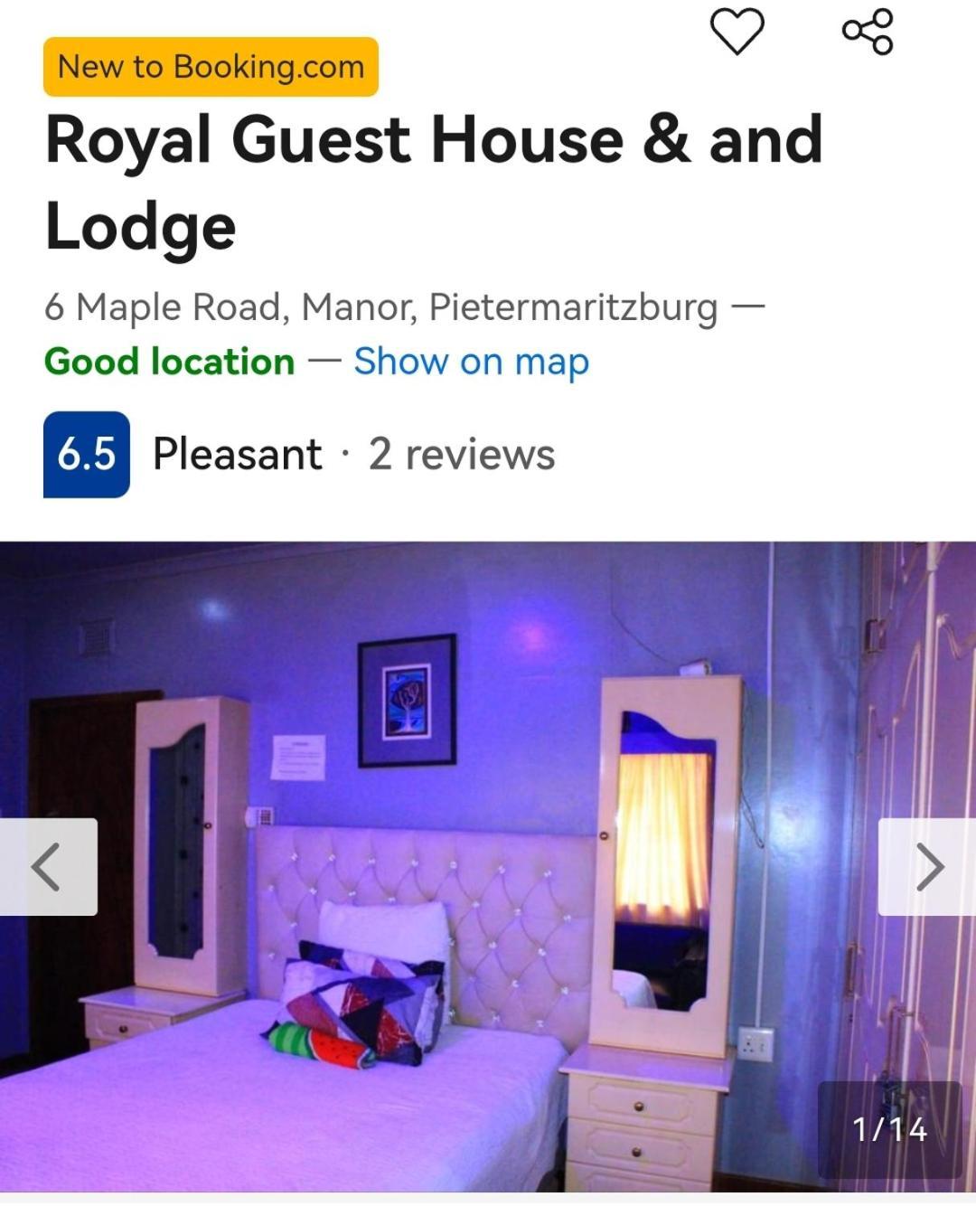 Royal Guest House & And Lodge Питермарицбург Экстерьер фото